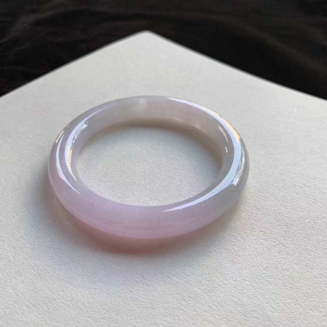 12252350 60.4mm翡翠冰粉紫圓條手鐲 (60-62)