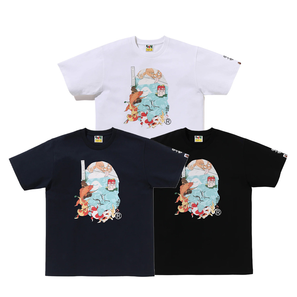 UKIYO-E X A BATHING APE 歌川國芳 金魚 黑色 / 白色 / 海軍藍 1L73110918