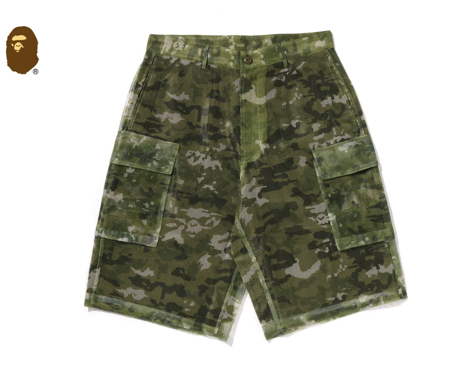 【BAPE男生】0103 發售 寬版 MULTI PIXEL CAMO CARGO RELAXED FIT SHORTS