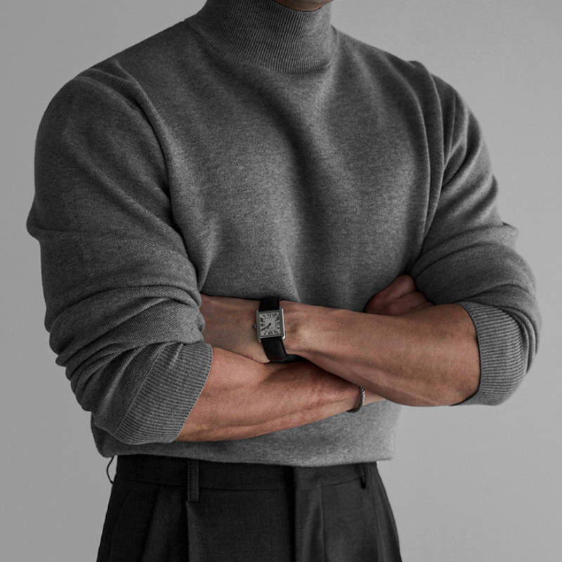 男人的黑絲, 約會必備高質感半高領緊身針織毛衣