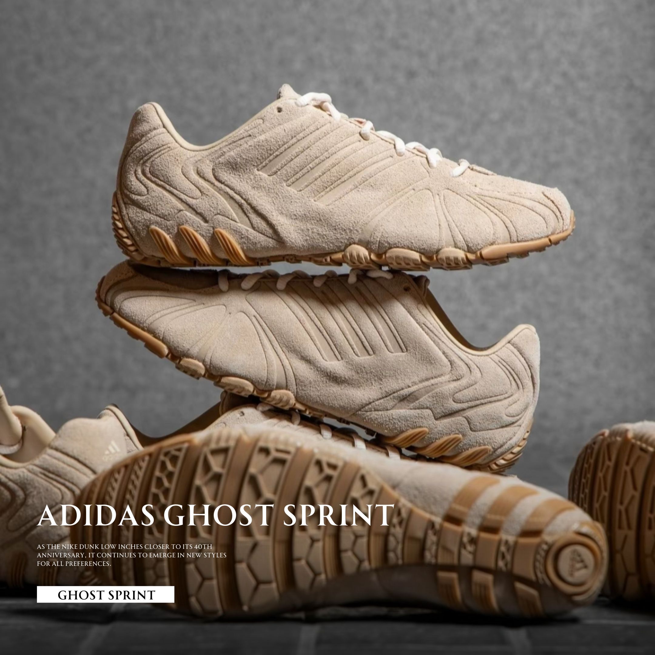 NICEDAY 代購 Adidas Ghost Sprint Khaki 卡其 沙色 麂皮 復古 JS1067