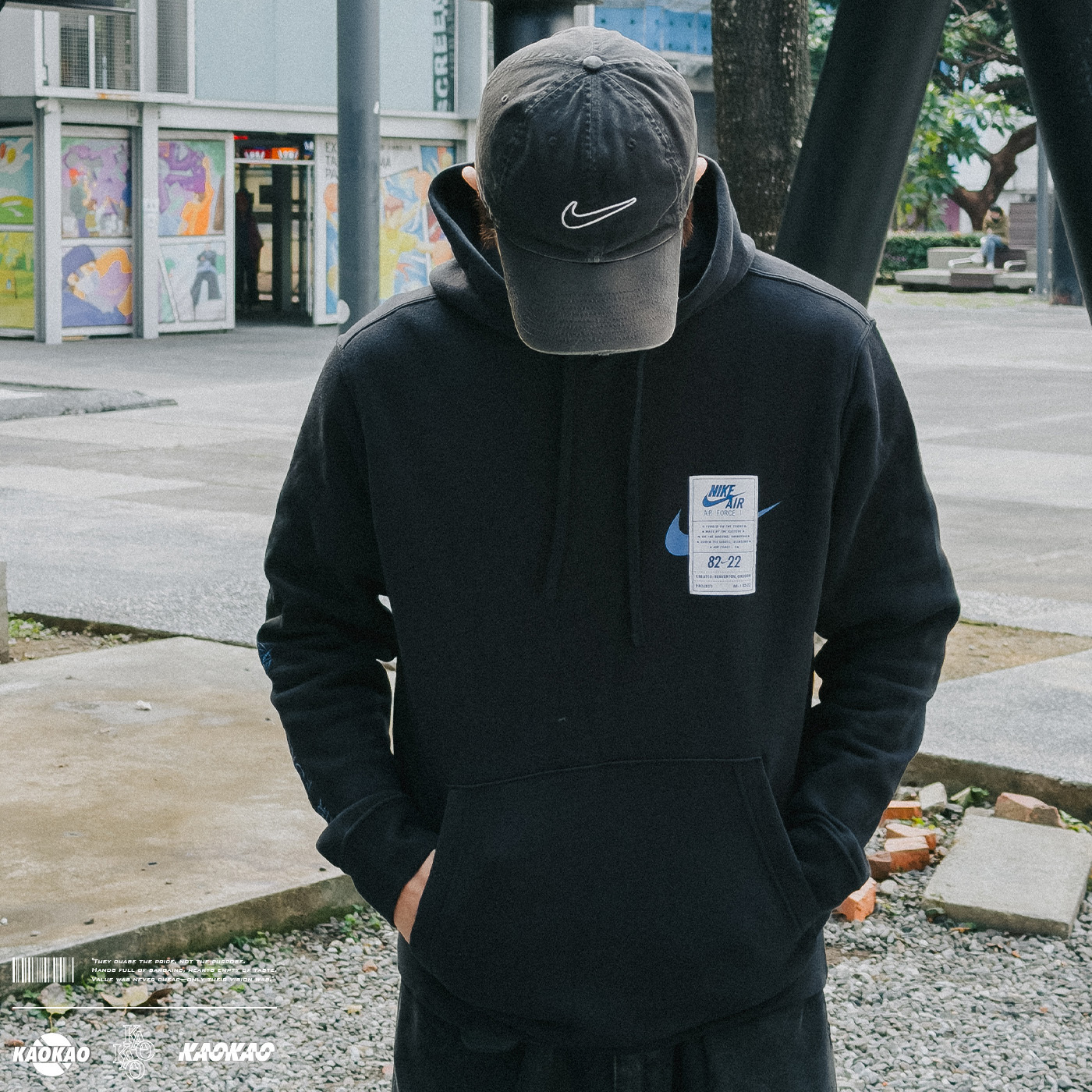 NIKE AF1 40周年 NSW HOODIE 藍標 刷毛 帽T 男女款【DX1084-010】