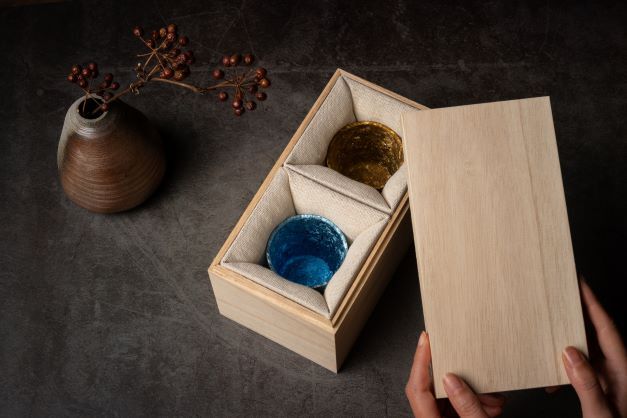 【木盒】雙入純鈦方形小鈦杯專用