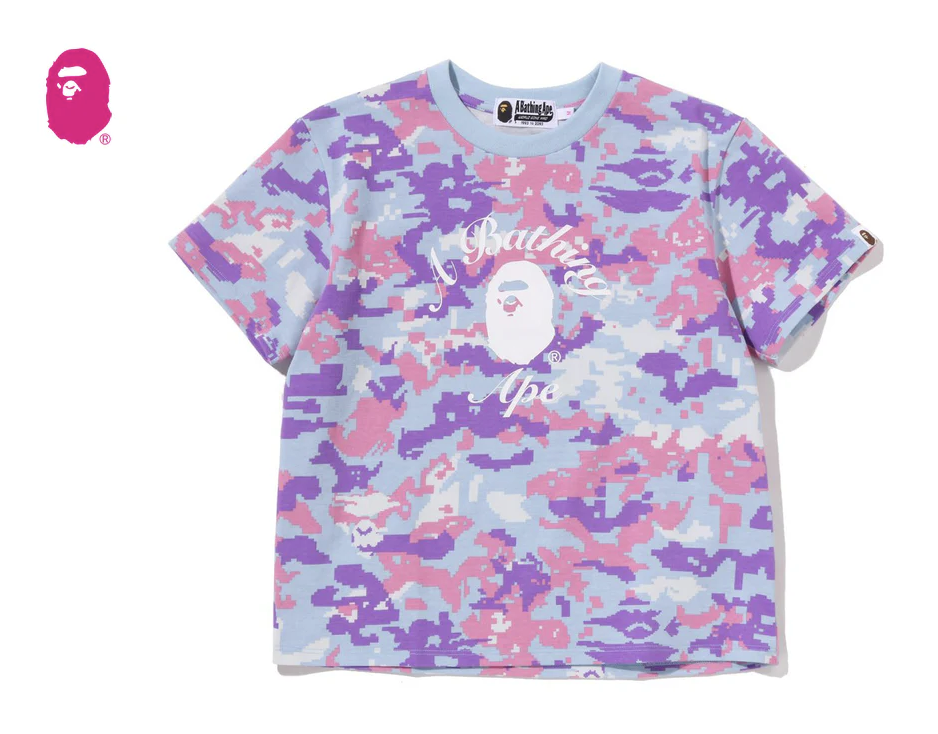 【BAPE女生】0103 發售 短版 MULTI PIXEL CAMO COLLEGE MINI TEE