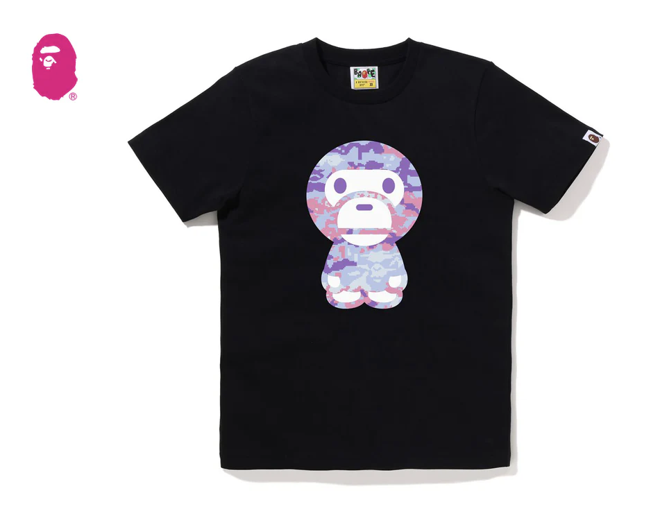 【BAPE女生】0103 發售 MULTI PIXEL CAMO BIG BABY MILO TEE