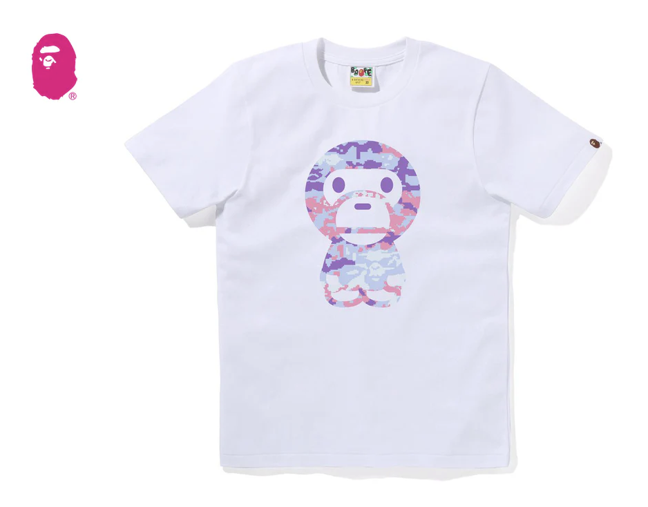【BAPE女生】0103 發售 MULTI PIXEL CAMO BIG BABY MILO TEE