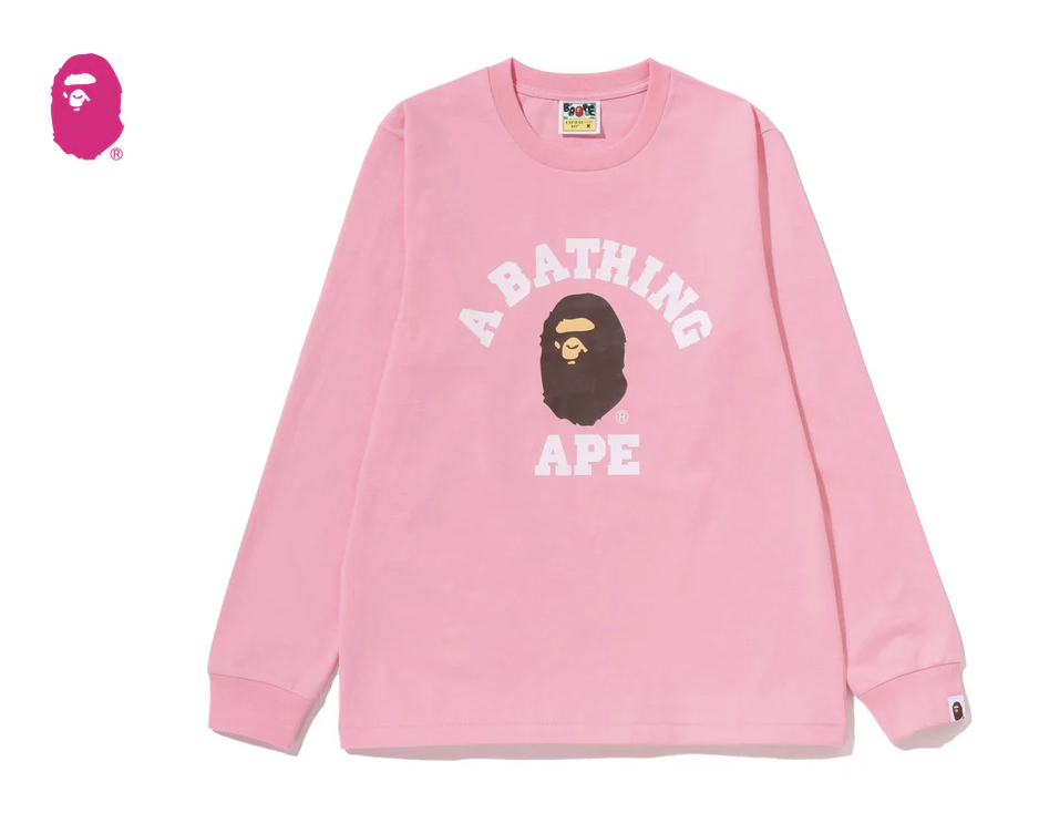 【BAPE女生】0103 發售 長TEE COLLEGE LS TEE