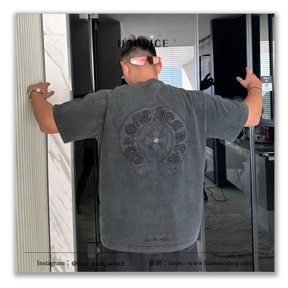 【HAO NICE】古典美學🖼️Chrome Hearts克羅心 梵文logo 十字架銀飾 立體刺繡 短袖 短T