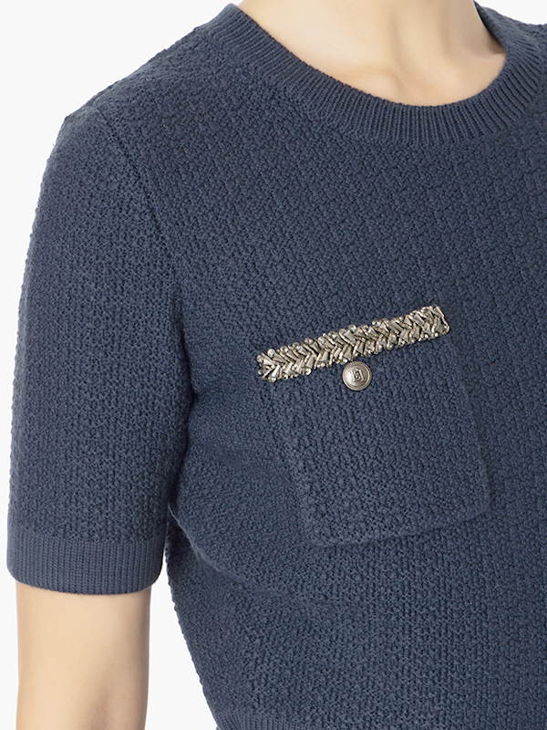 ‍‍Elisabetta Franchi 針織圓領短袖上衣