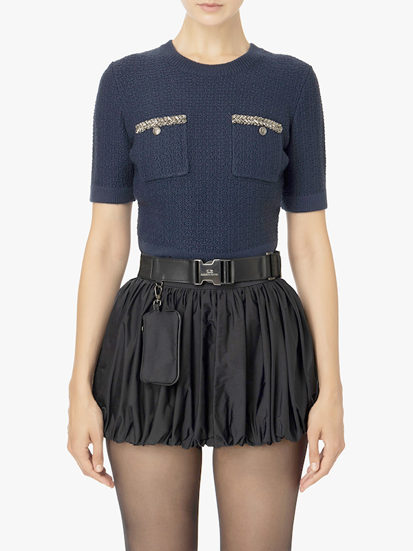 ‍‍Elisabetta Franchi 針織圓領短袖上衣