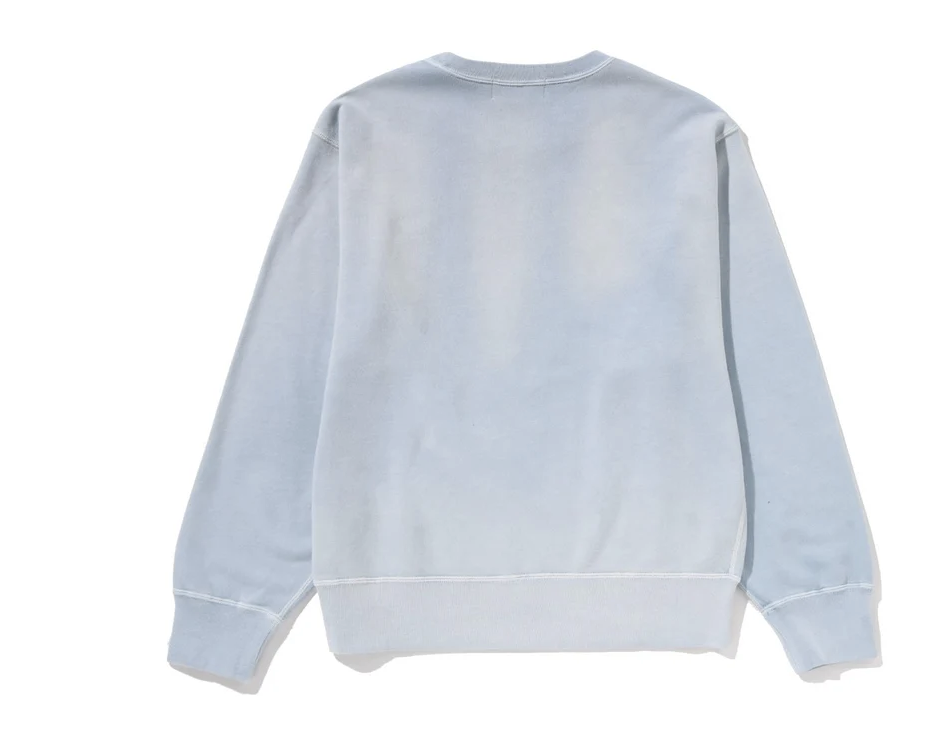 【BAPE女生】0103 發售 水洗衛衣VINTAGE WASHED COLLEGE CREWNECK SWEATSHIRT