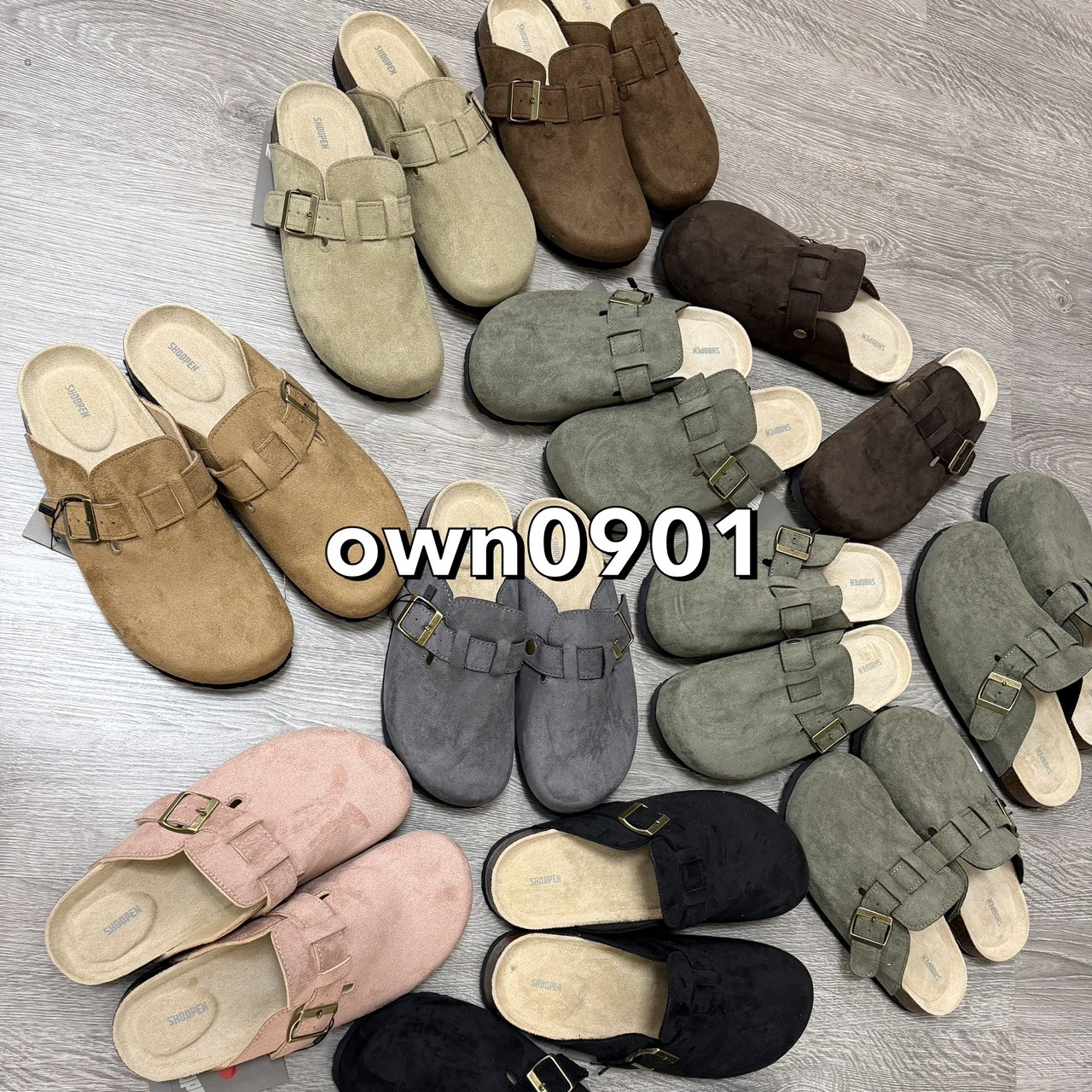 【OWN】SHOOPEN 勃肯鞋 懶人鞋 休閒 麂皮 懶人拖 穆勒 MULE 不分男女 黑色 灰色 駝色 咖啡色 卡其 粉色 綠 可可