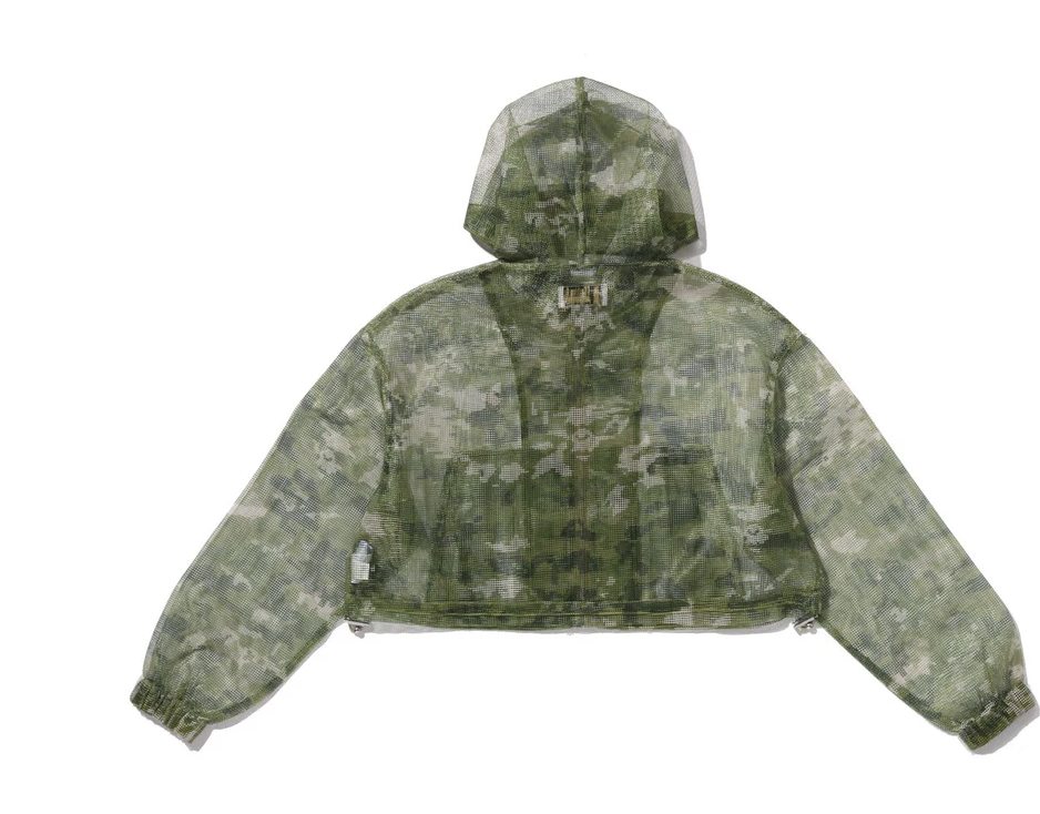 【BAPE女生】0103 發售  寬短版 MULTI PIXEL CAMO MESH CROPPED HOOODED JACKET