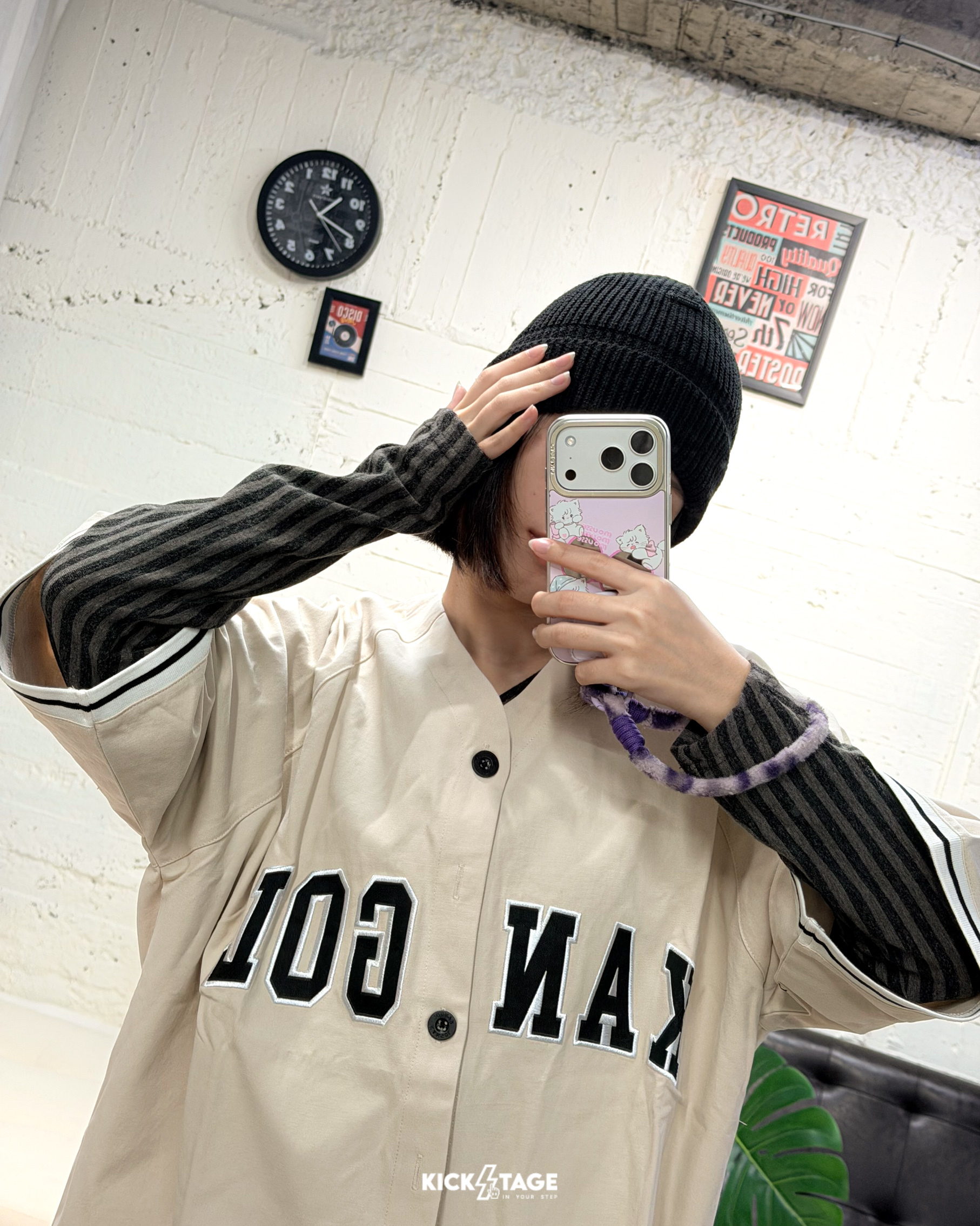 男女款 KANGOL TEE 杏色 英國 袋鼠 休閒 復古 棒球衣 襯衫 短T【6425147132】