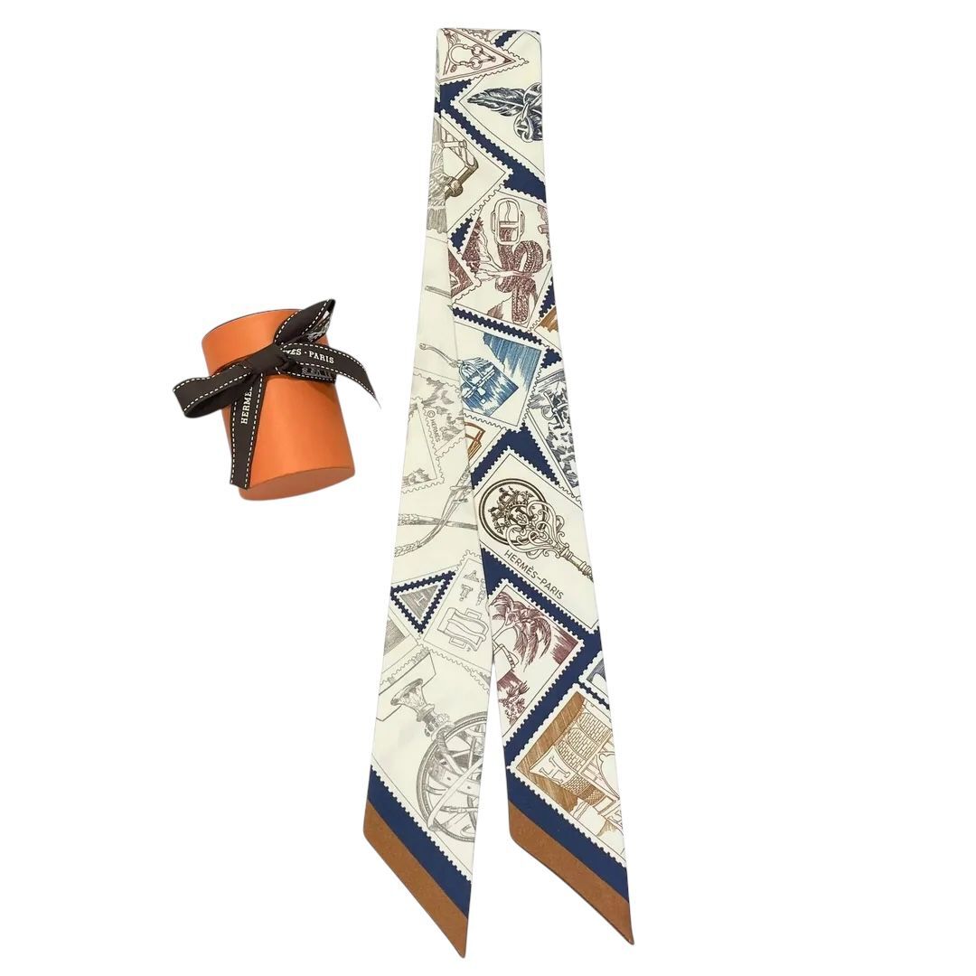 HERMES TWILLY 海洋藍/奶油/焦糖色 Le Philateliste du Faubourg H064205S 13 #BRAND NEW #香榭站正品