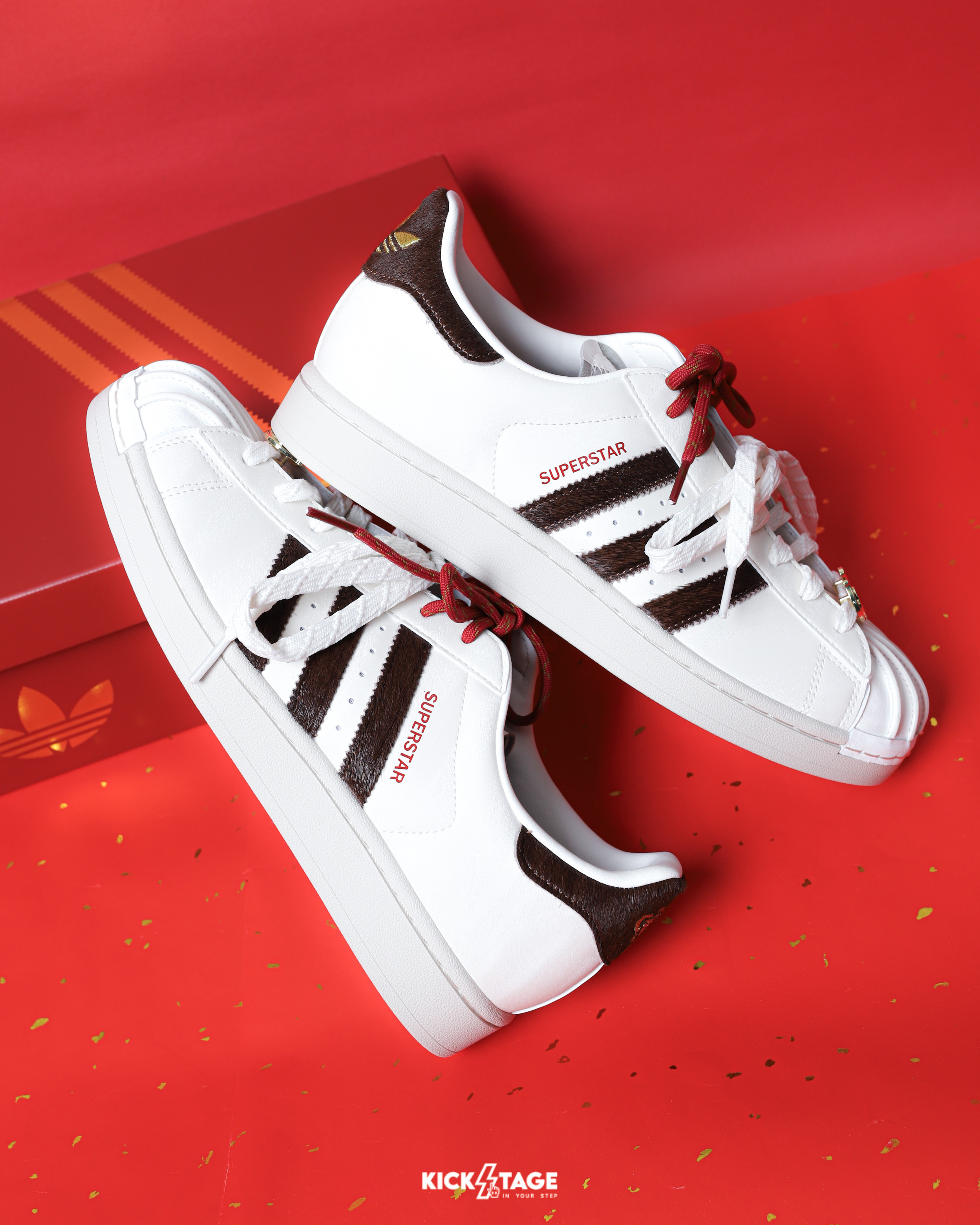 男女鞋 ADIDAS SUPERSTAR II 2 白紅 馬年 新年 貝殼頭 雙鞋帶 皮革 經典 休閒鞋【KJ6293】CNY