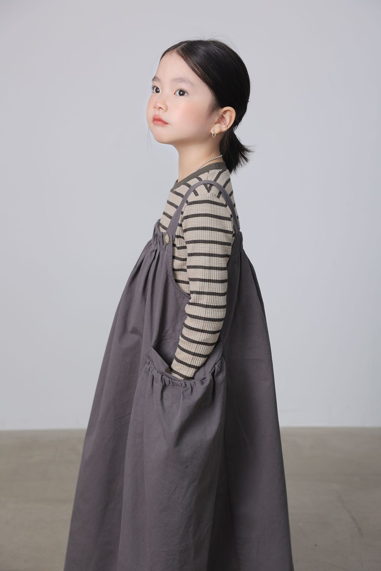 日系大口袋親子吊帶裙(100-150/F)