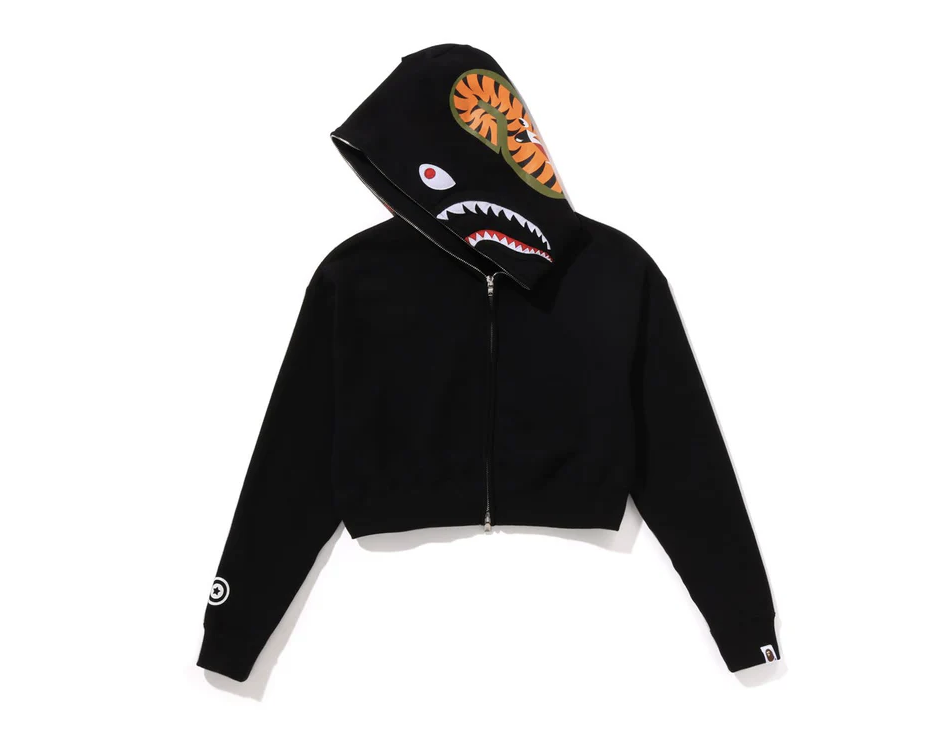 【BAPE女生】0103 發售 寬短版 SHARK CROPPED FULL ZIP HOODIE