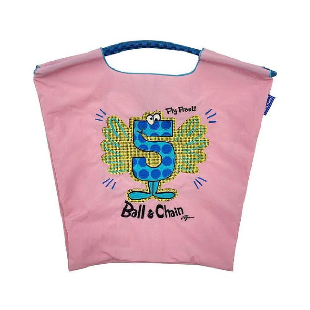 Ball＆Chain 刺繡環保購物袋 M號 - 粉紅 (31400960)