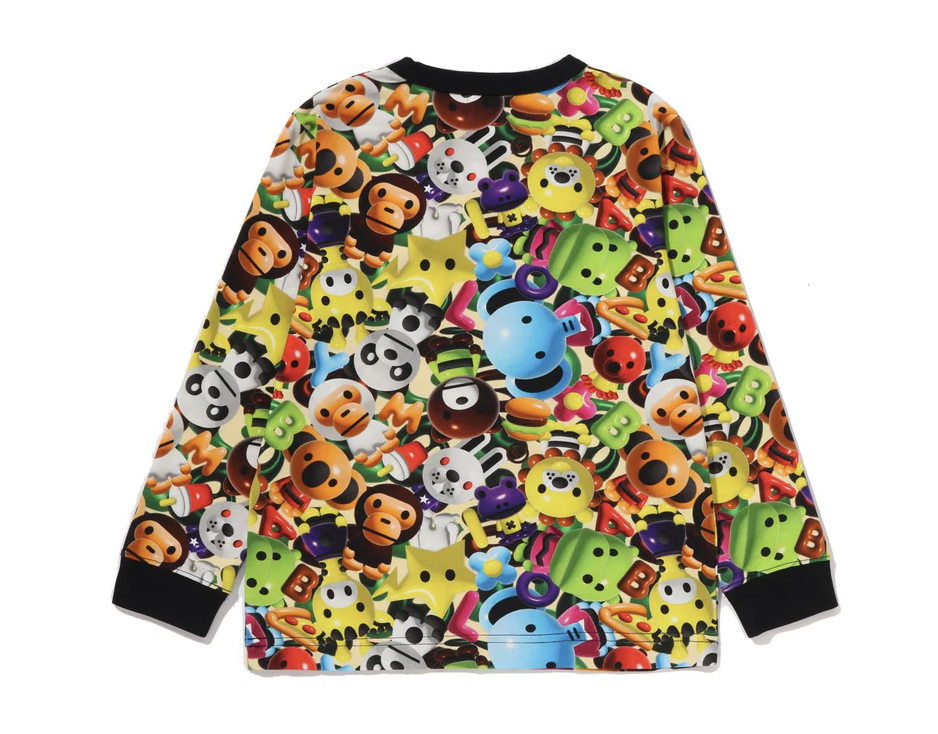 【BAPE童裝】0103 發售3D MILO ALL FRIENDS LS TEE