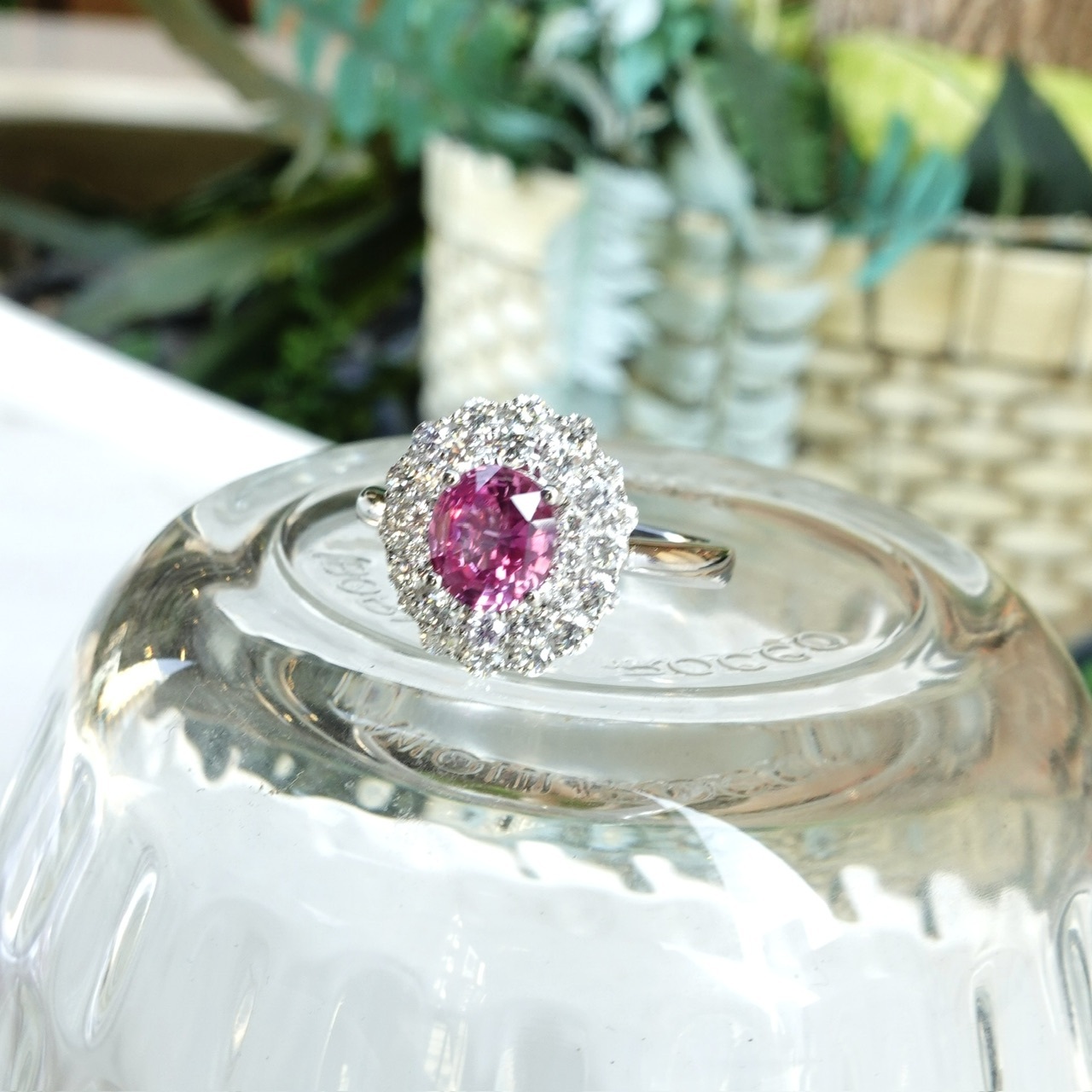 1.09ct無燒Padparadscha 18K金戒指-日出色  (帶寶石證書)