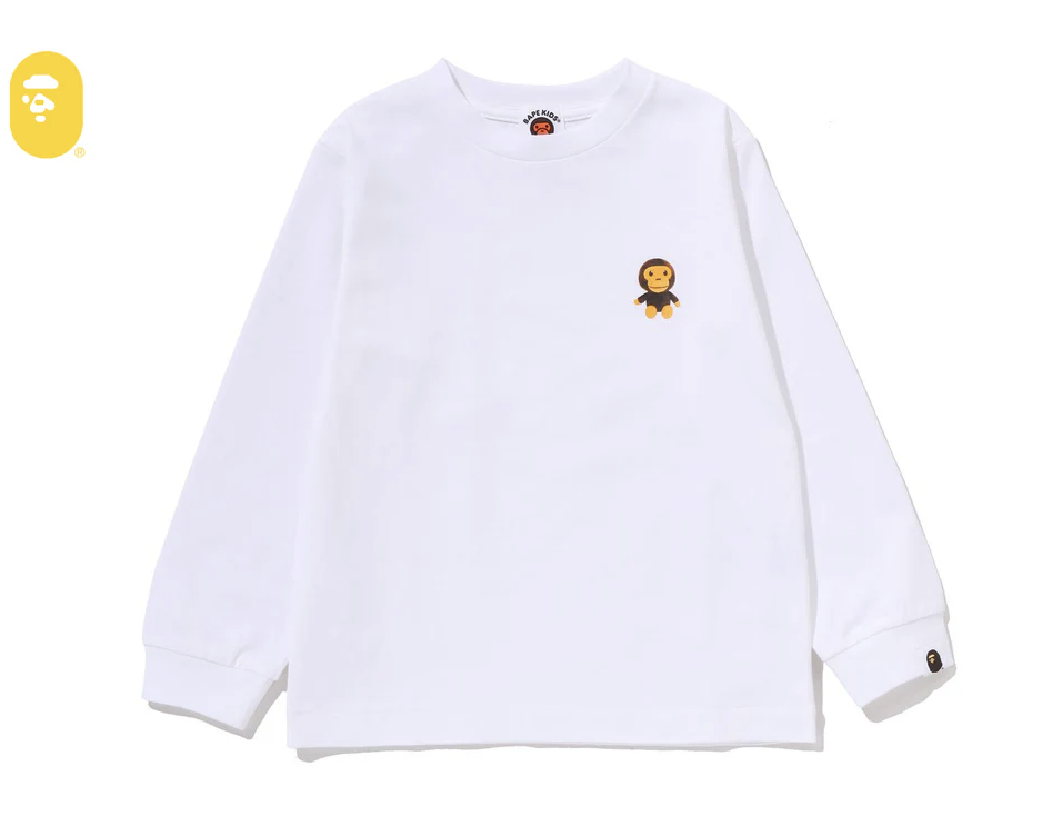 【BAPE童裝】0103 發售MILO PLUSH DOLL ONE POINT LS TEE