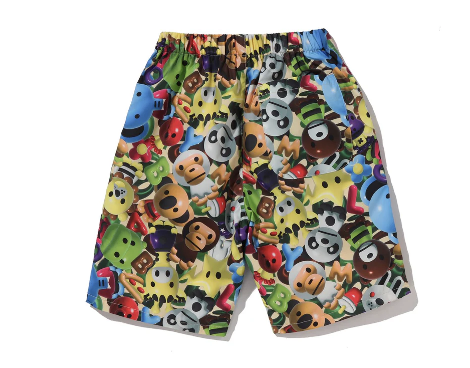 【BAPE童裝】0103 發售 3D MILO ALL FRIENDS BEACH SHORTS