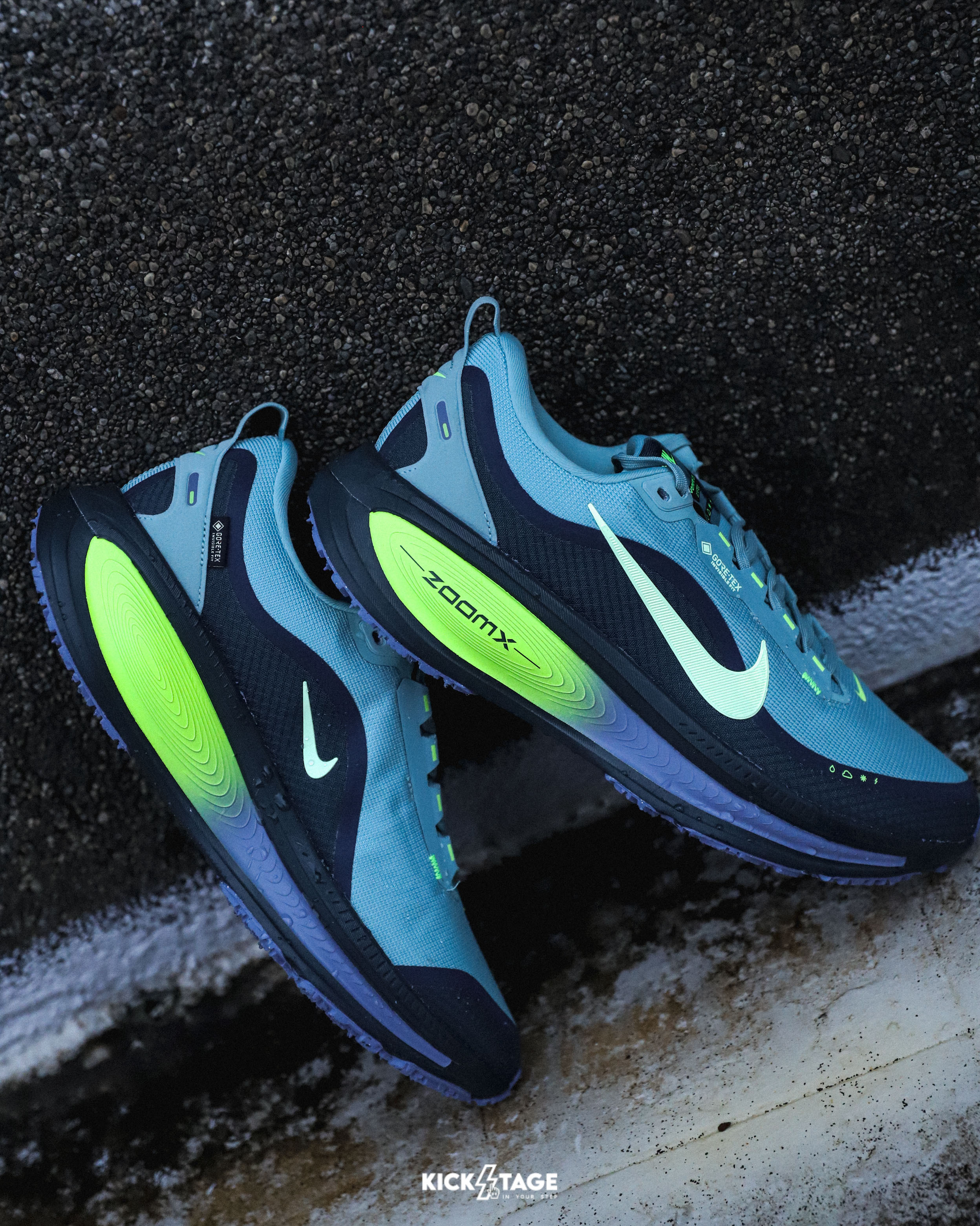 男鞋 NIKE VOMERO 18 GTX GORE-TEX 黑綠色 氣墊 防水 反光 回彈 運動鞋【HQ7001-300】