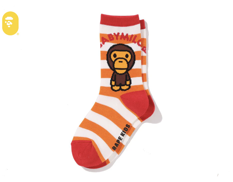 【BAPE配件】0103 發售  童襪 BABY MILO STRIPE SOCKS