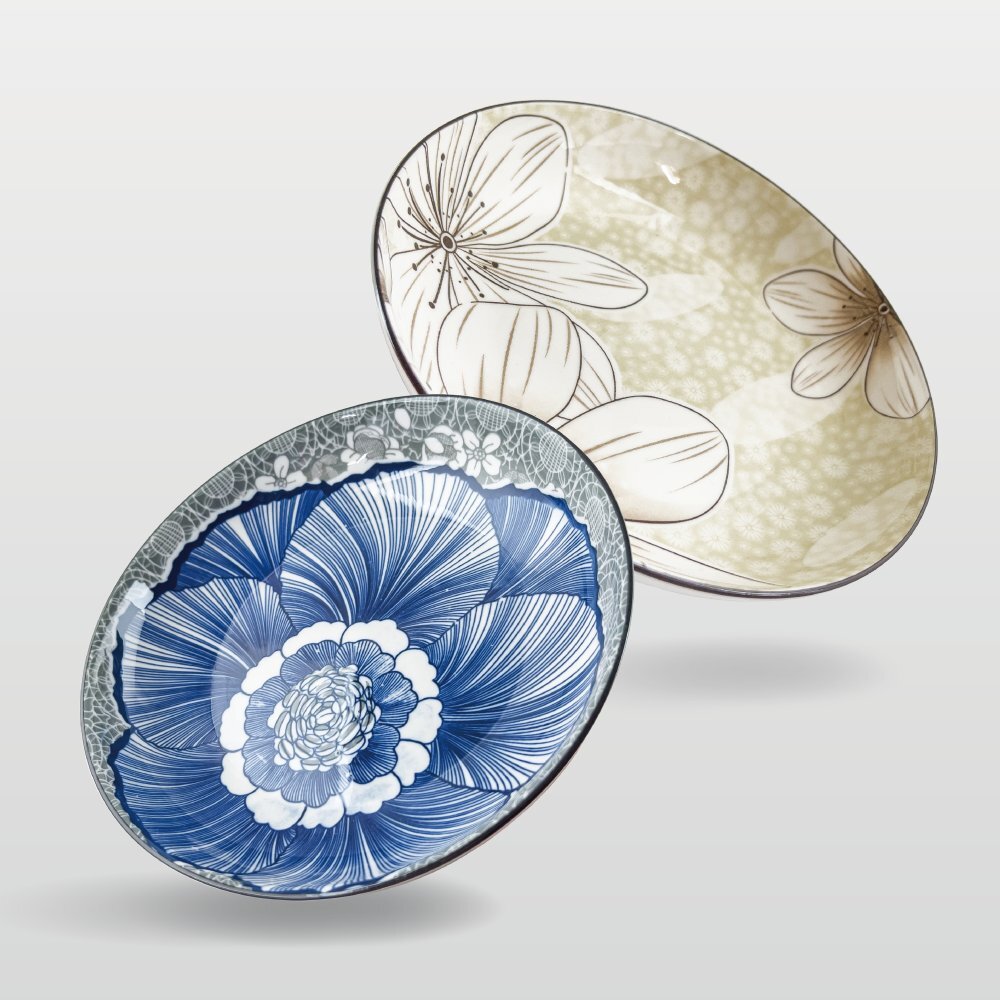 7吋/8吋/9吋飯盤-木棉花綠/玉櫻花藍 【陶杯杯瓷器】