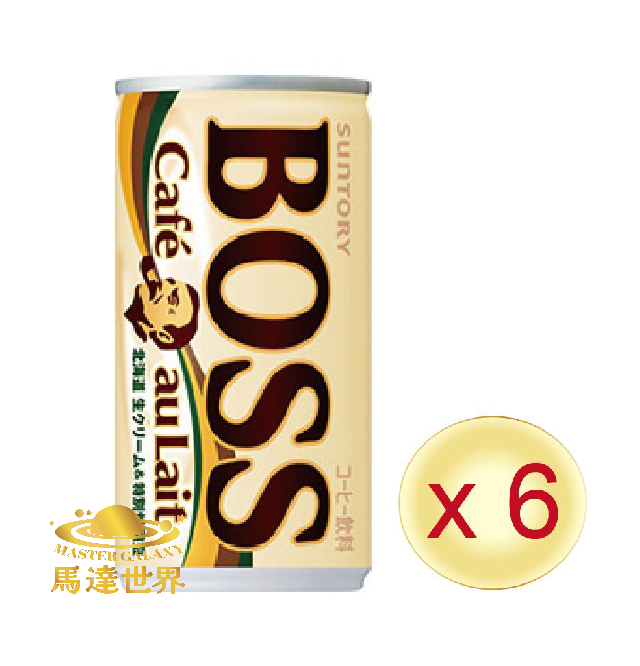 【6罐裝】BOSS 法式牛奶咖啡 185ml 日本直送(*新舊批次包裝隨機發貨)