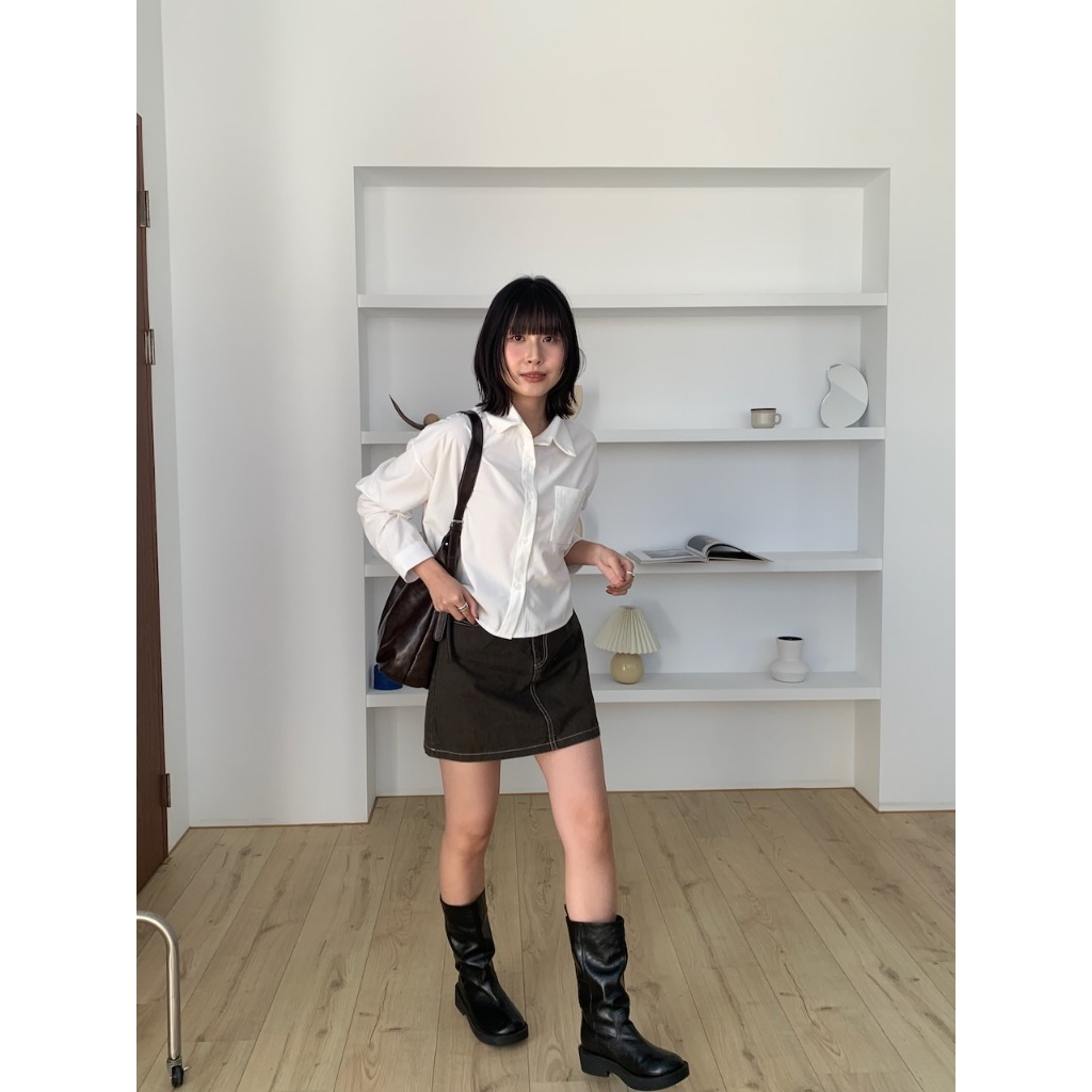 【imfine】日常氣質 燈芯絨短版襯衫 #2826