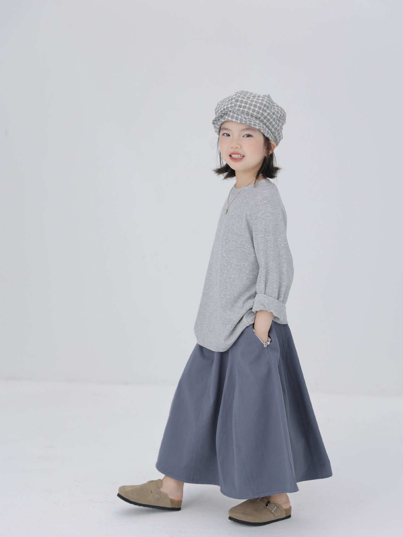 日系百搭純色長裙(90-150)