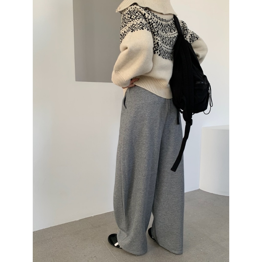 【imfine】酷甜舒適 鬆緊腰抽繩彎刀棉褲 #A3079