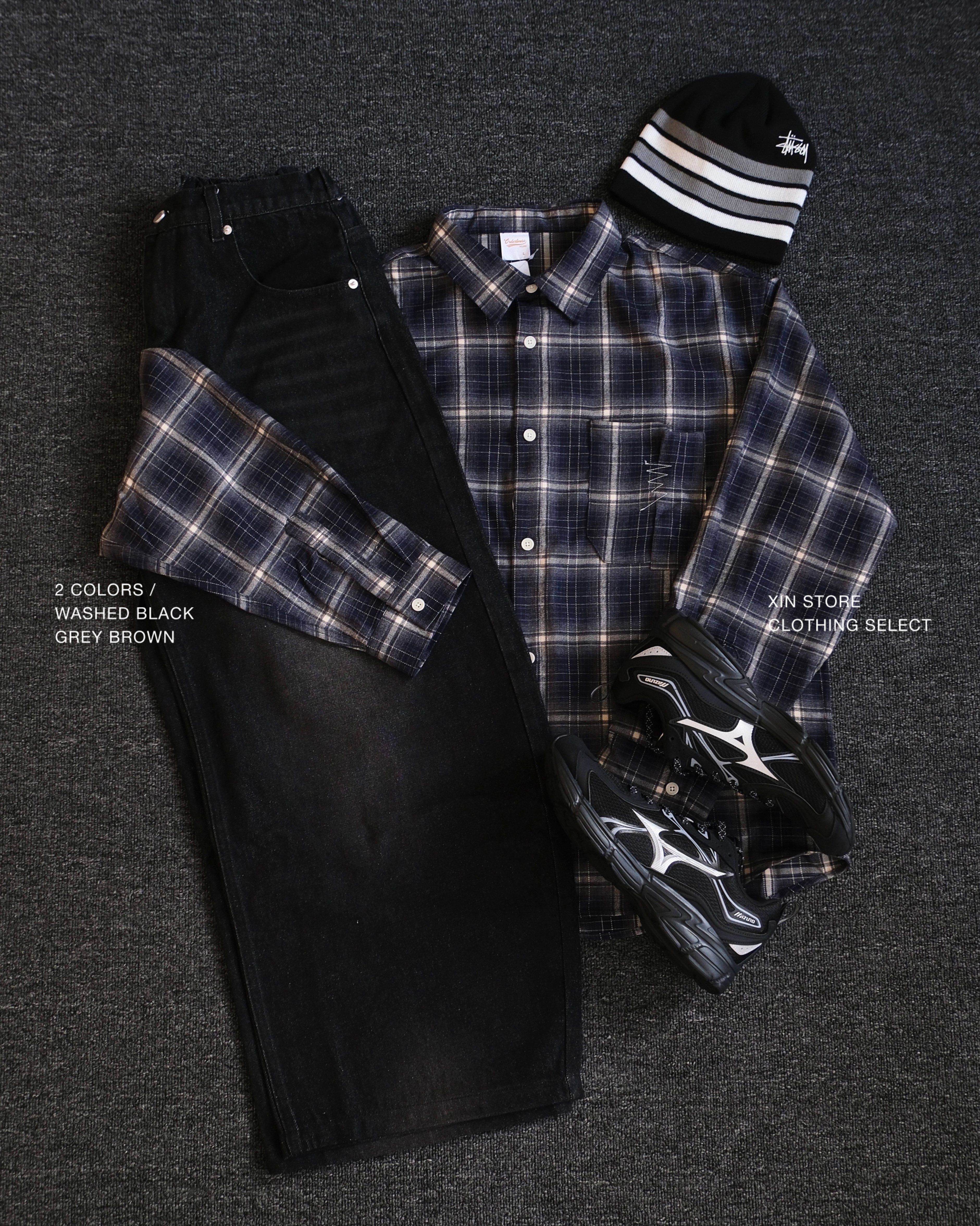 <新色上架!!>XIN SELECT 潑漆 水洗 彎刀褲 長褲 二色