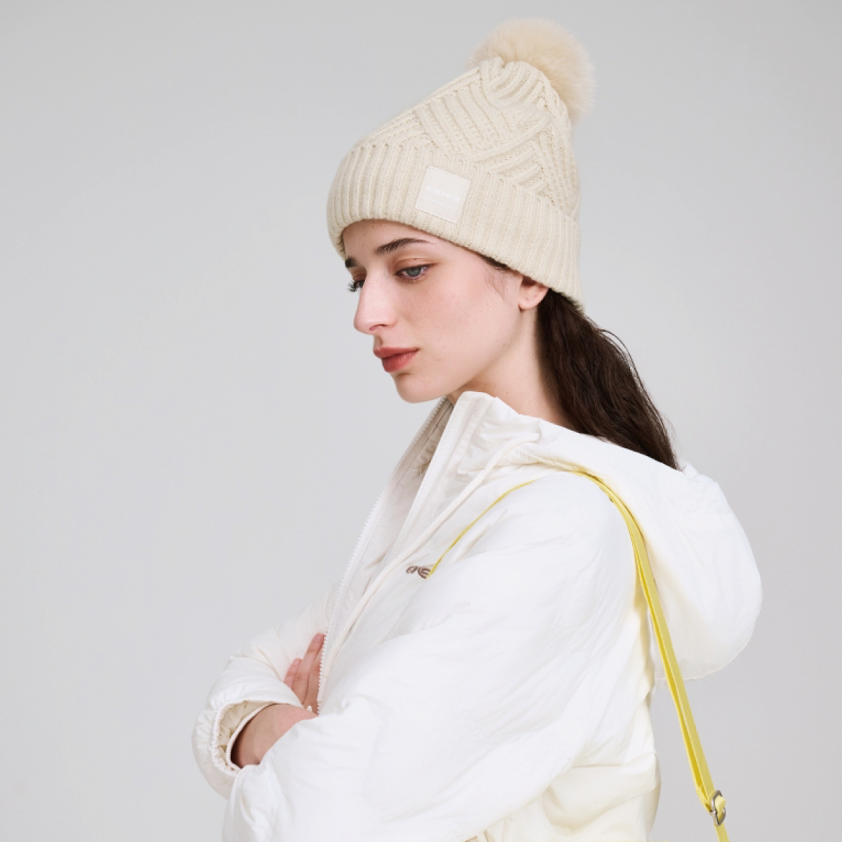 【EIDER】女球球針織毛帽/25EDWW25C50-[淺粉、米黃]