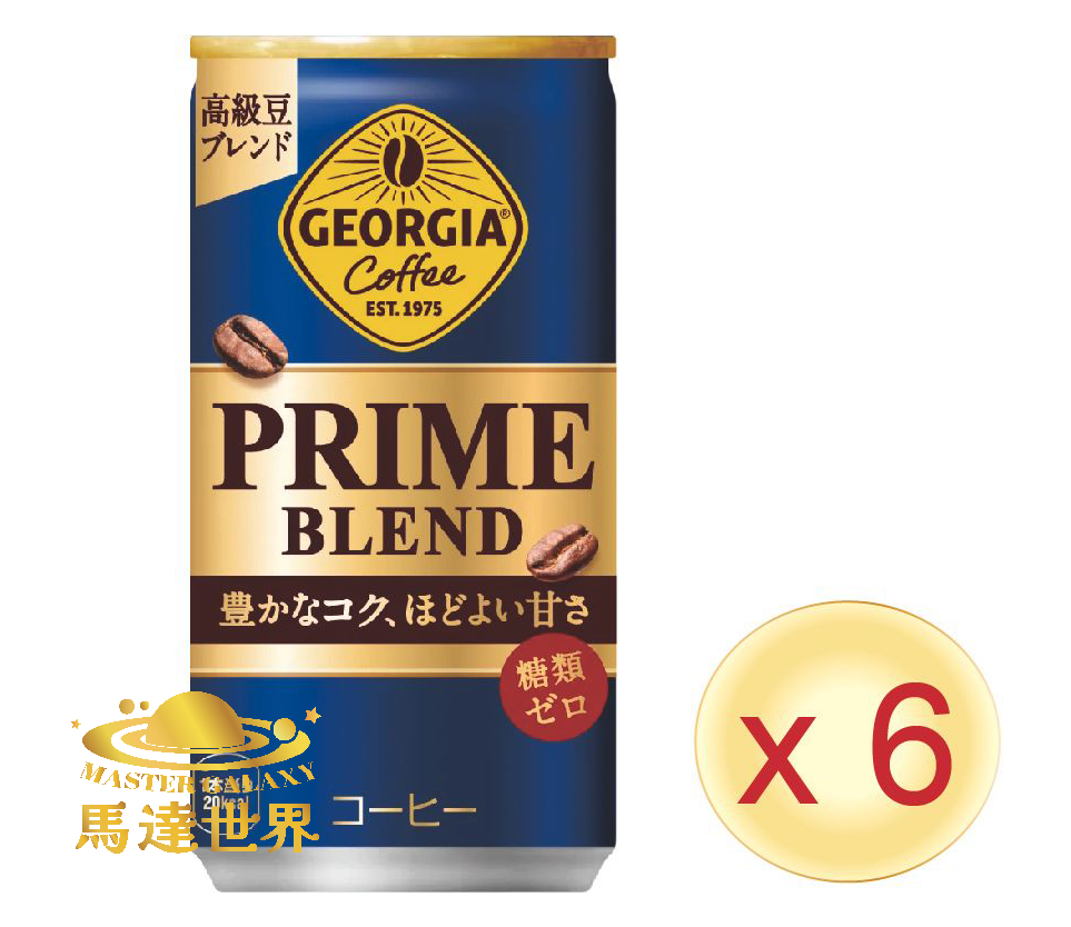 【6罐裝】Georgia優質零糖混合咖啡 185ml 日本直送(*新舊批次包裝隨機發貨)此日期前最佳：2026/3