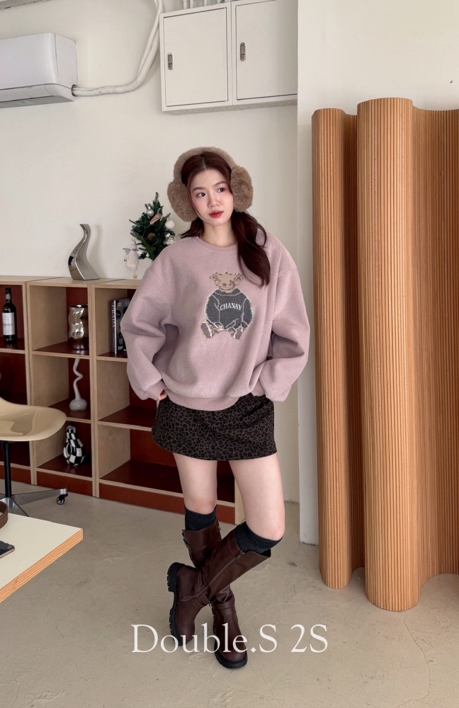 厚磅內刷毛刺繡熊熊衛衣