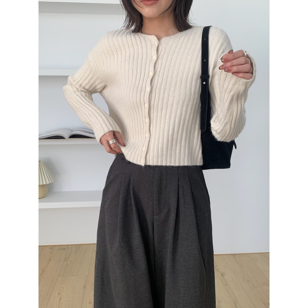 【imfine】隨便搭都美 開釦短版針織上衣 #7591