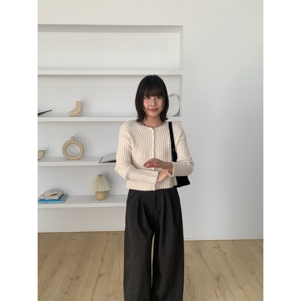 【imfine】隨便搭都美 開釦短版針織上衣 #7591