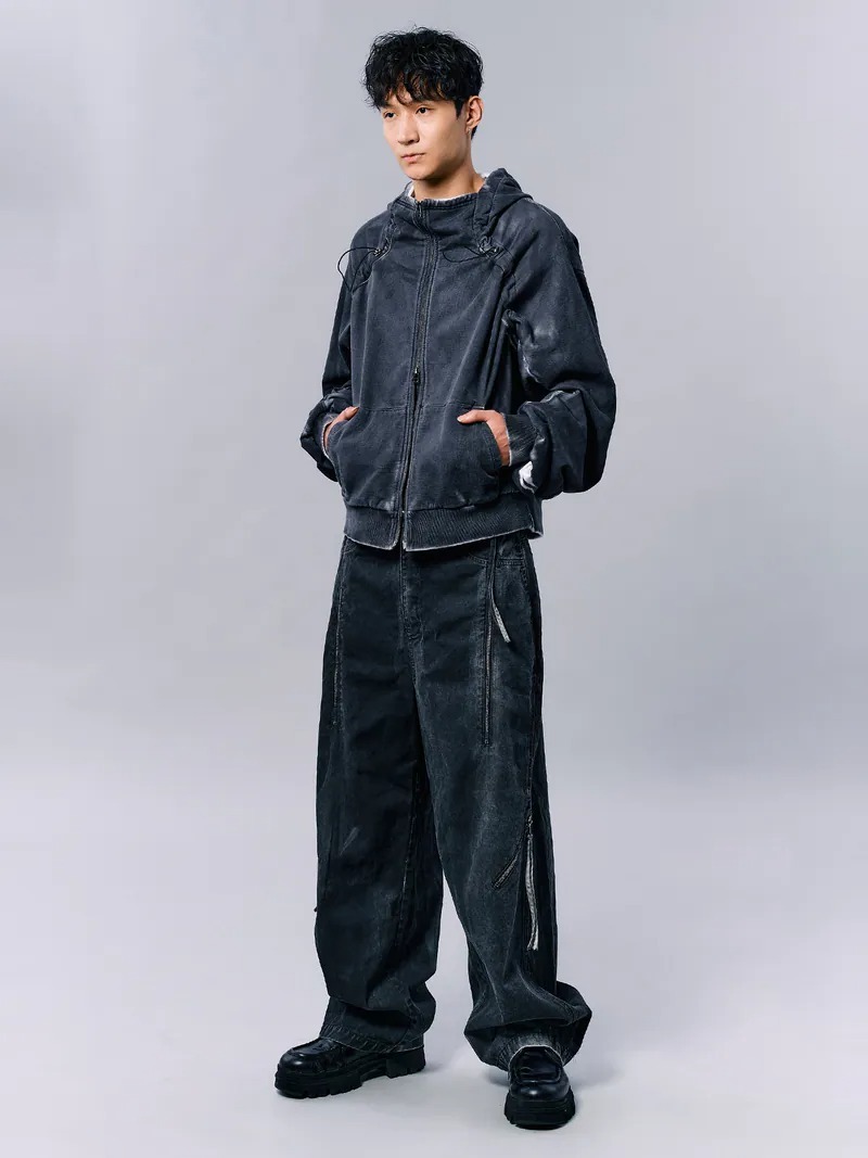 Enclave｜Oversize “Wierd” Zipper Hoodie (Black)