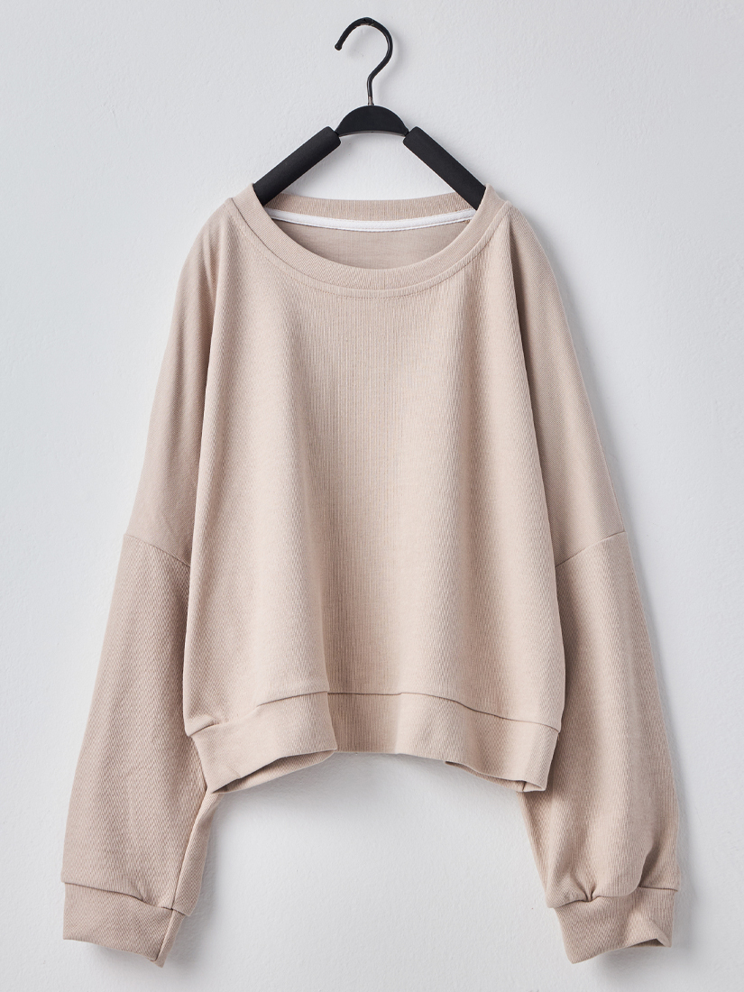 質感羅紋下擺上衣貓咪條紋襯衫A字牛仔裙組合