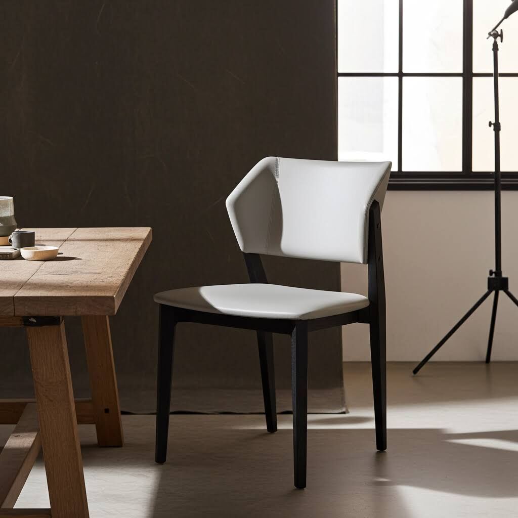 潤席-皮革餐椅推薦-成熟質感包覆式坐墊-HOYI好寓