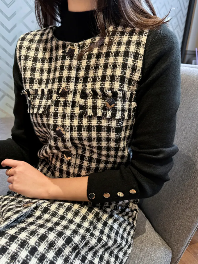 Damla 香香格紋無袖洋裝 [ 2色 / S,M ]