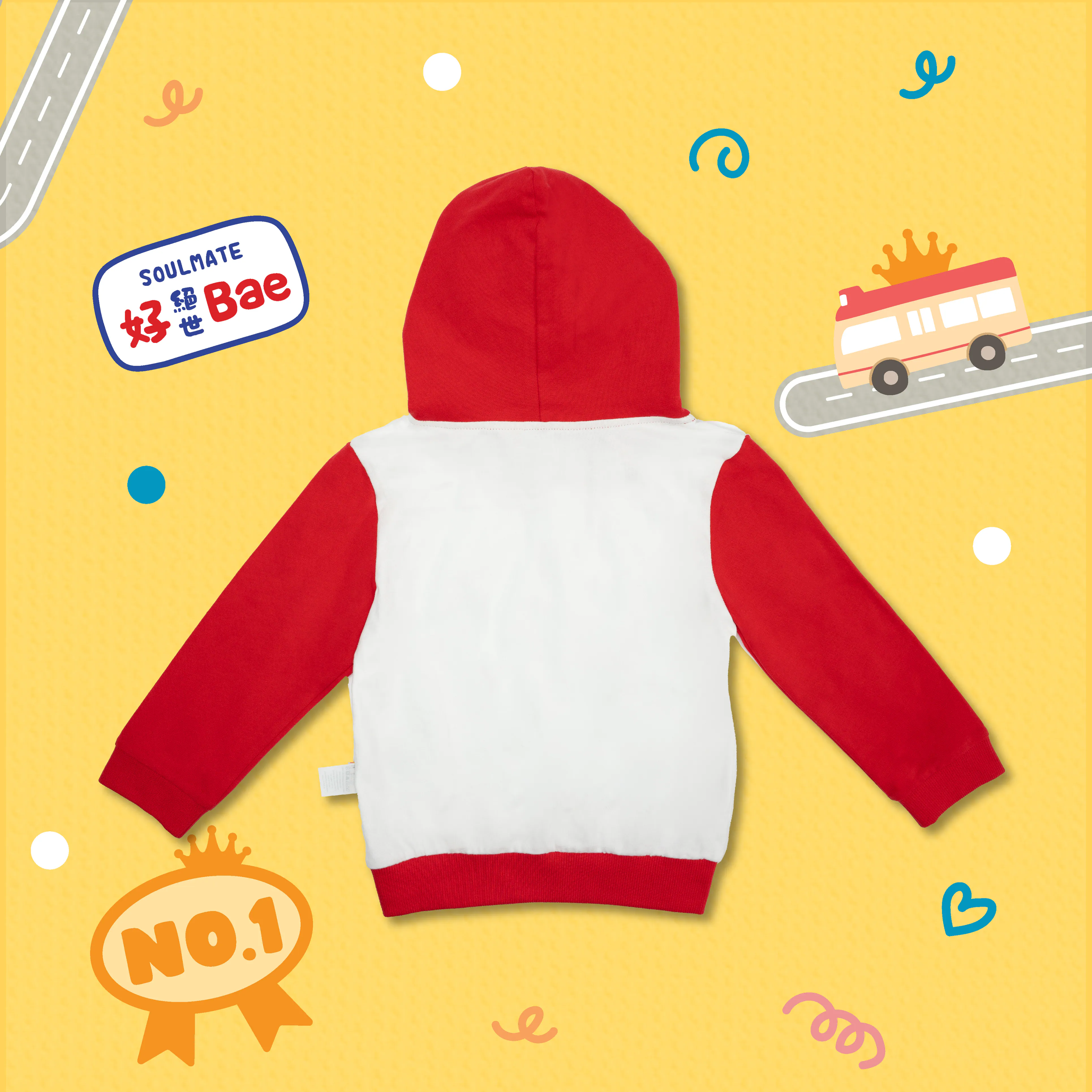 OMYMONSTER Mini B 絕世好Bae長袖衛衣 (紅色）