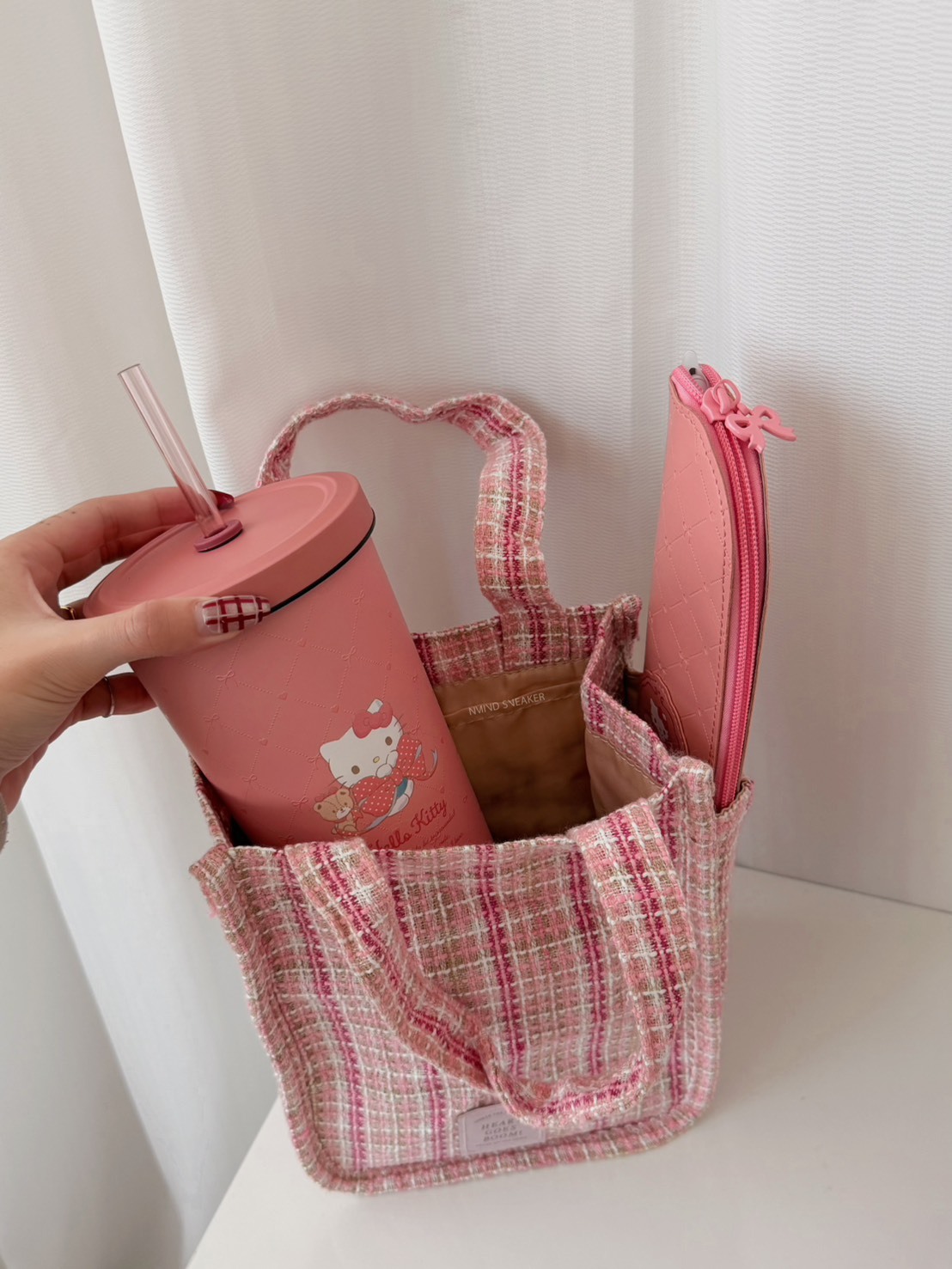 我の珍藏寶貝🎀Oolab 晨曦時光格紋提袋 浪漫粉🎀