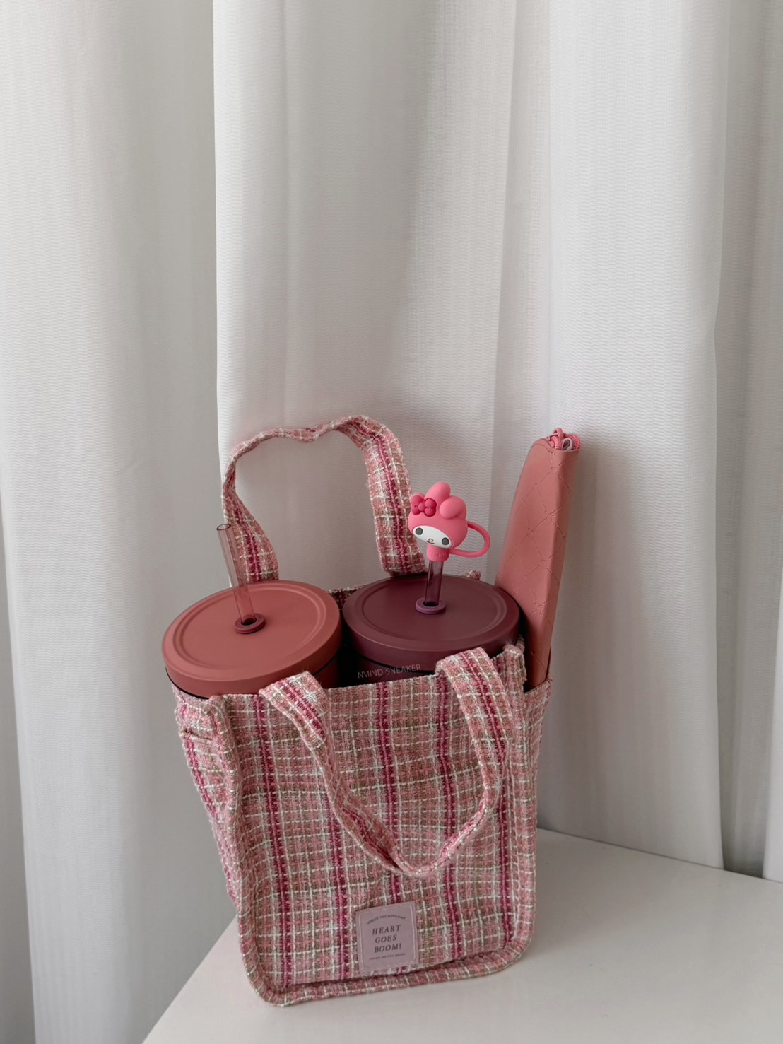 我の珍藏寶貝🎀Oolab 晨曦時光格紋提袋 浪漫粉🎀