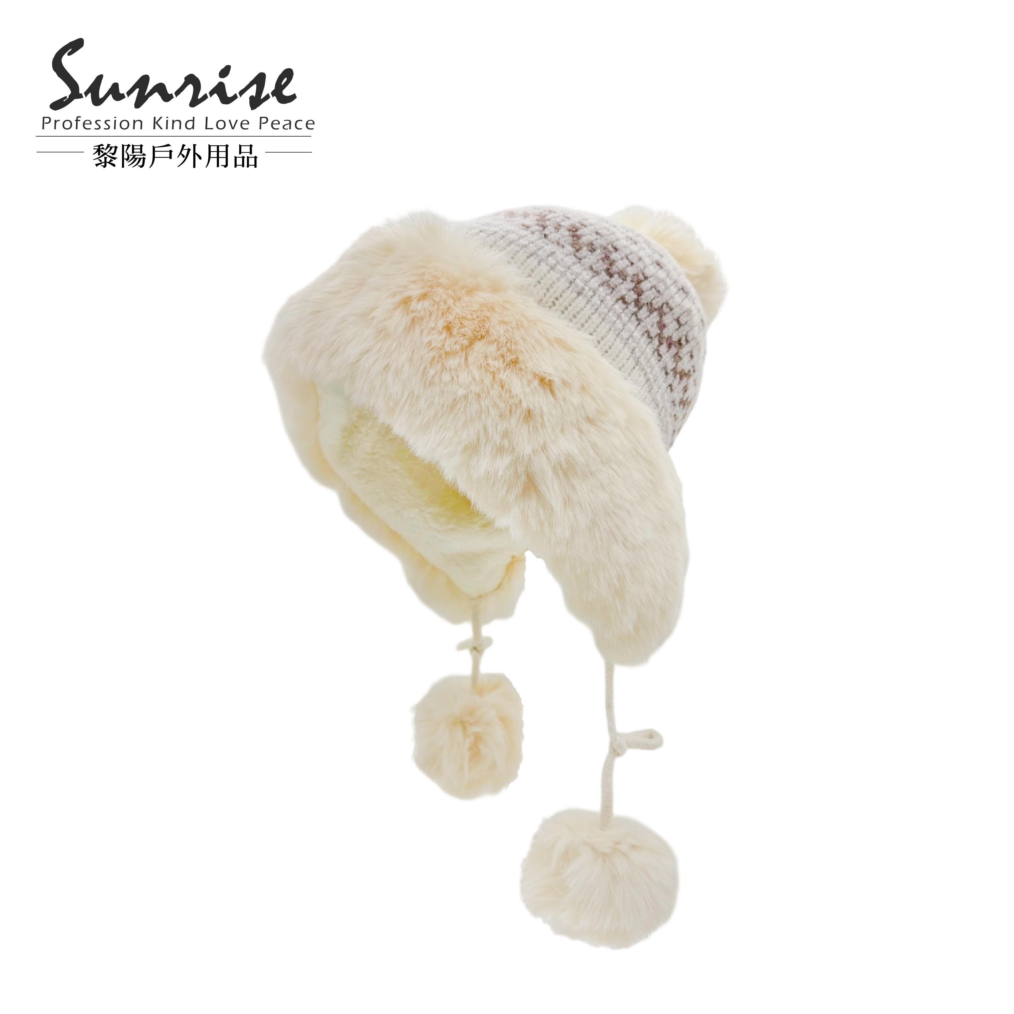 毛球編織保暖絨毛帽 女款 (2色) 41CBS16014B