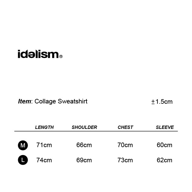 idealism IDE Collage Sweatshirt 紫色 黑色 水洗 印花 圖像拼貼 長T 大學T【ID25047】