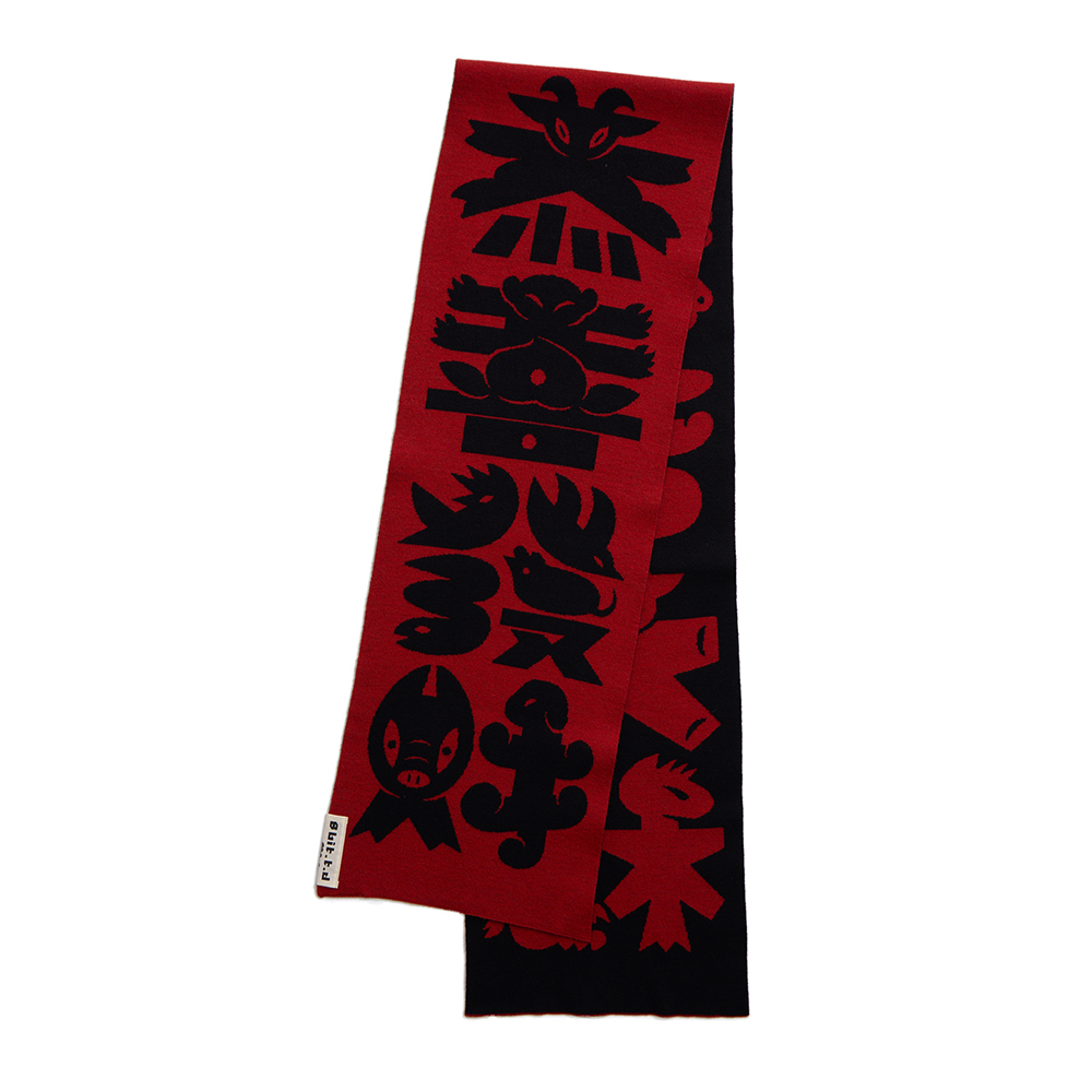 [Yu Miyama] 恭喜發財大吉大利 Wishing you prosperity and wealth! Scarf Red and Black